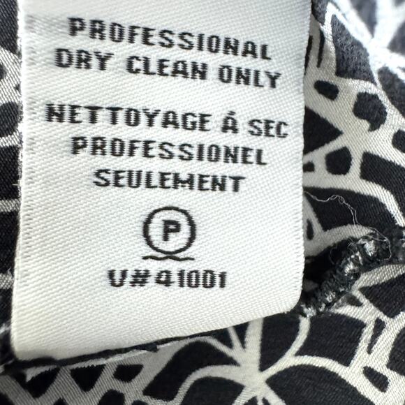 Diane Von Furstenberg Women Gilmore Button Blouse Size 12 100% Silk Floral Black - Picture 6 of 8